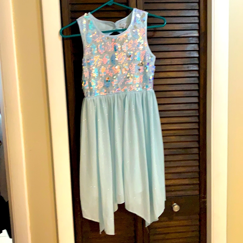 Beautiful baby blue sequin dress size 10
